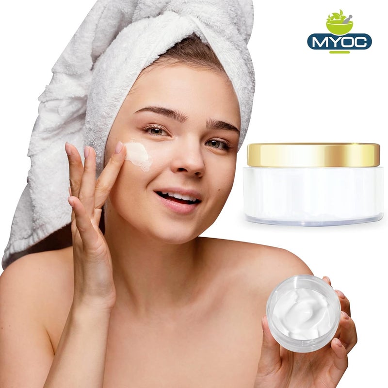 Myoc MYOC Cosmetic Grade White Empty Plastic Storage Jar with Golden Top Lid Portable Refillable Reusable Cosmetic Screw Cap Container For Face Cream Lip Balm with Inner Lid Zero Spillage 50gm Pack of 6  - Image 4