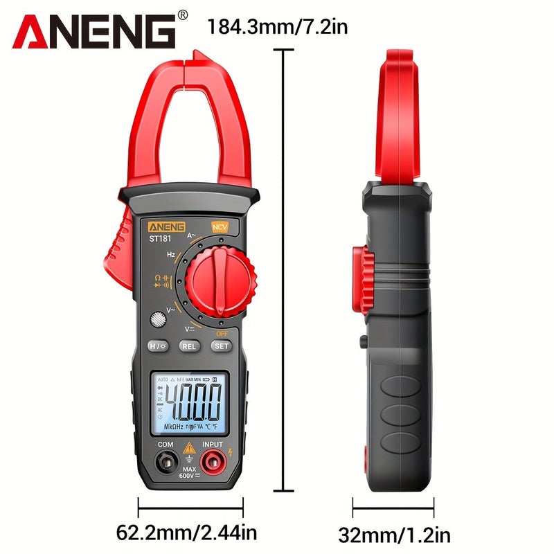 Professional Digital Clamp Meter 400A AC DC Voltmeter 4000 Counts Multimeter NCV Sensor Tester with Intelligent Voltmeter Capacitance Resistance Hertz Duzzer ST181 B18 - Image 3