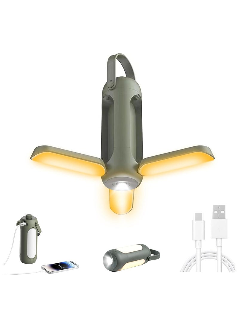 XVersion Portable LED Camping Lights Camping Lantern - Cordless Rechargeable Light for Outdoor Hiking, Tents, Bedroom, Night Use, Mini Hanging Torch, Home & Camp Decoration - Green  - Image 1