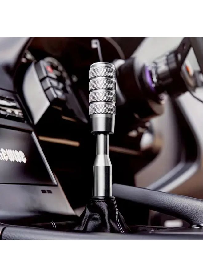 Black Wave Stick Shift Knob Manual Universal Fitment Racing Style Sleek Finish - Image 1