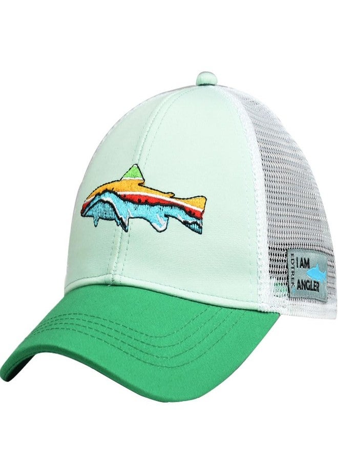 قبعة EDTREK Elite Youth Performance Mesh Hat - قبعة صيد وقبعة صيد سمك للأولاد والبنات (أزرق ثلجي - أخضر)، أزرق ثلجي - أخضر، مقاس واحد - Image 1