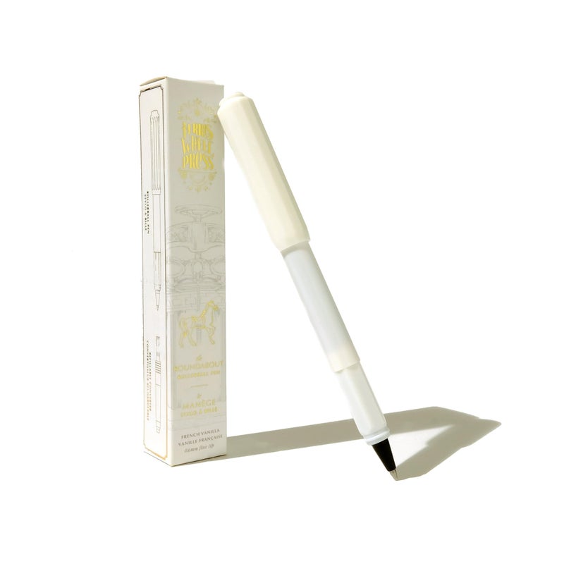 Ferris Wheel Press Rollerball Pen Acrylic blend body Airsealed click locking cap French Vanilla White Fine Nib - Image 2