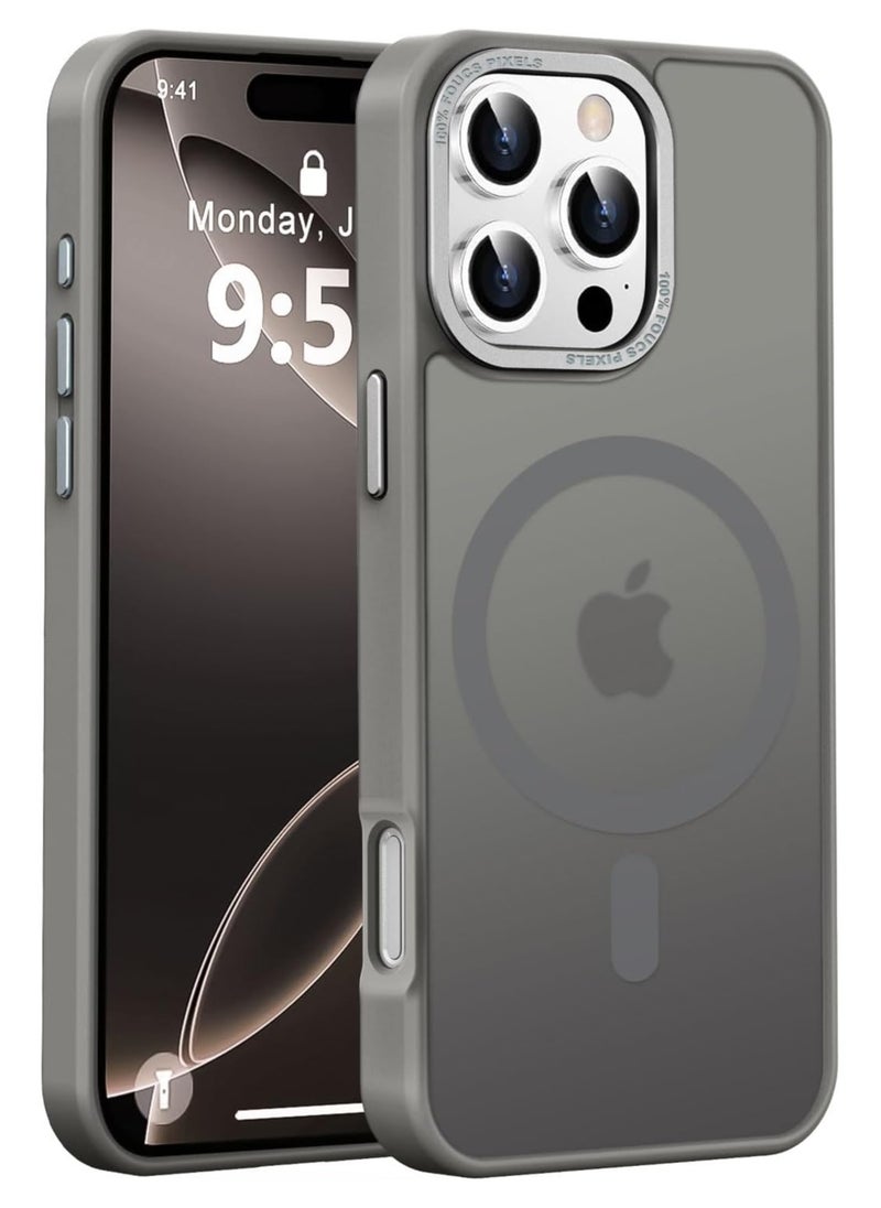 Generic - Magnetic Case for iPhone 16 Pro Max 6.9 Inch Case Translucent Matte Phone Case Slim Thin Shockproof Anti-Yellow Women Men Girls Boys Protective Cover (Titanium) - Image 1