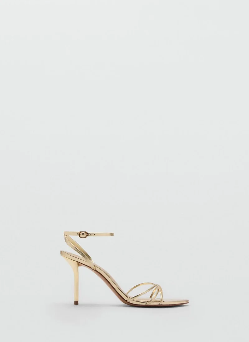 مانجو Heeled Sandal With Crossed Straps