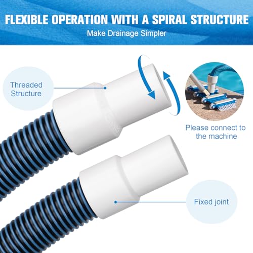 GUEQUITLEX Pool Vacuum Hose With Swivel Cuff 1-1/2" Diameter 18FT Flexible Heavy Duty Pool Vacuum Cleaning Hose Perfect for Above&In Ground Swimming Pool - Image 3