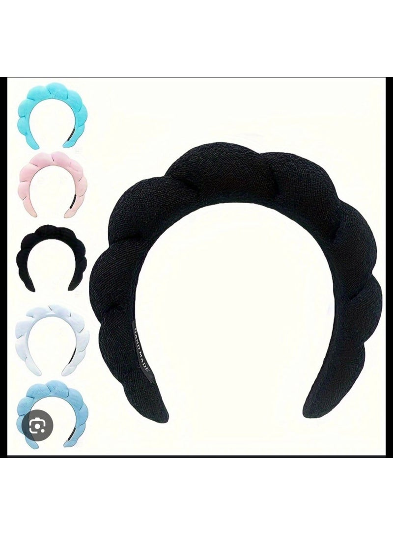 توكة طوق للشعر وعدد 2 رباط للشعر . للنساء للعنايه بالبشرة وغسيل الوجه وازالة المكياج وضع ماسك الوجه. مادة ناعمة توكه سكين كير لون عشوائى - Image 1