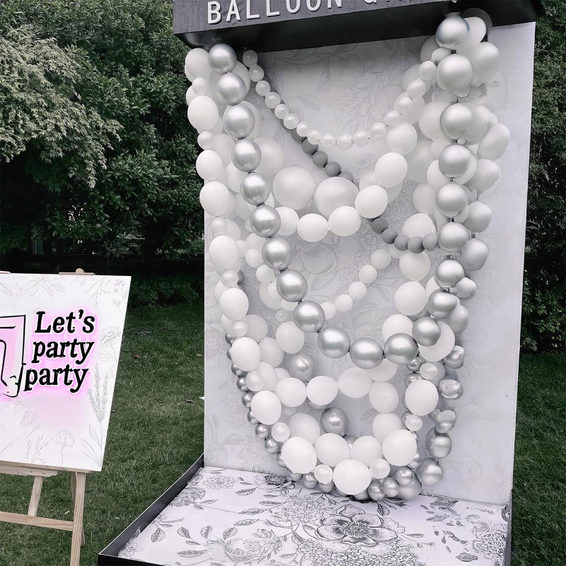 Govpy White Quick Link Balloons, 120PCS Linking Balloons for Making Balloon Wall Balloon Arch Balloon Chains, Pearl Balloons for Wedding Birthday Baby Shower Graduation Grad Party Decorations (6+10inch) - Image 5
