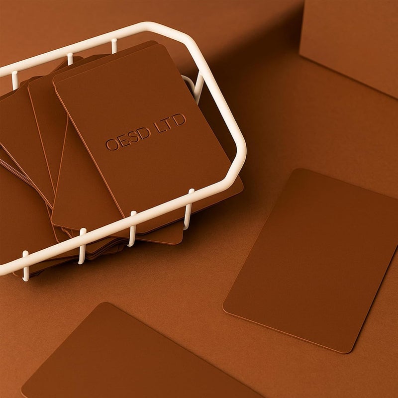OESDLTD Thick Aluminum Metal Business Cards Anodized Aluminum 86 X 54 X 0.8mm 15 pcs Include Protector Sleeves (Brown) - Image 5