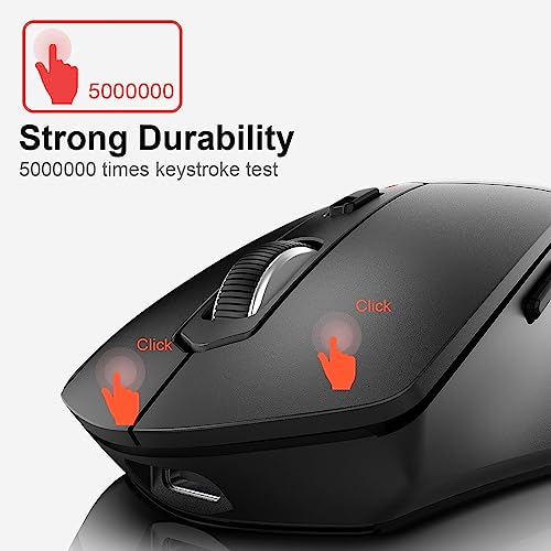 Arteck 2.4G Wireless Mouse with Nano USB Receiver Ergonomic Right Hand Silent Clicking with Backward & Forward for Computer/Desktop/PC/Laptop and Windows 10/8/7 Build in Rechargeable Battery - Image 4
