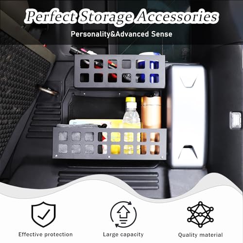 HIRUFAIT Trunk Right Organizer Compatible with Land Rover Defender 110 2020-2024, Aluminum Alloy Cargo Rack Modular Storage Box Basket Accessories - Image 2