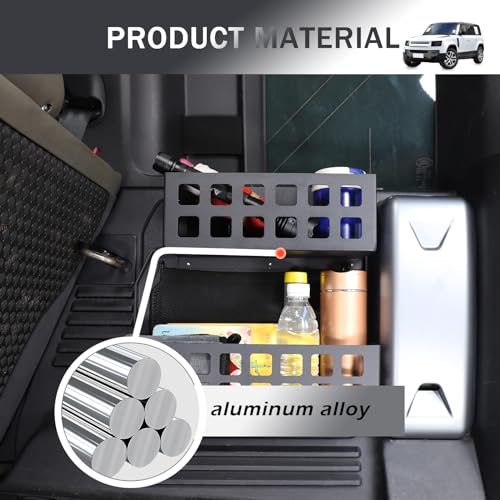 HIRUFAIT Trunk Right Organizer Compatible with Land Rover Defender 110 2020-2024, Aluminum Alloy Cargo Rack Modular Storage Box Basket Accessories - Image 5