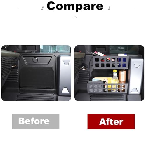 HIRUFAIT Trunk Right Organizer Compatible with Land Rover Defender 110 2020-2024, Aluminum Alloy Cargo Rack Modular Storage Box Basket Accessories - Image 4