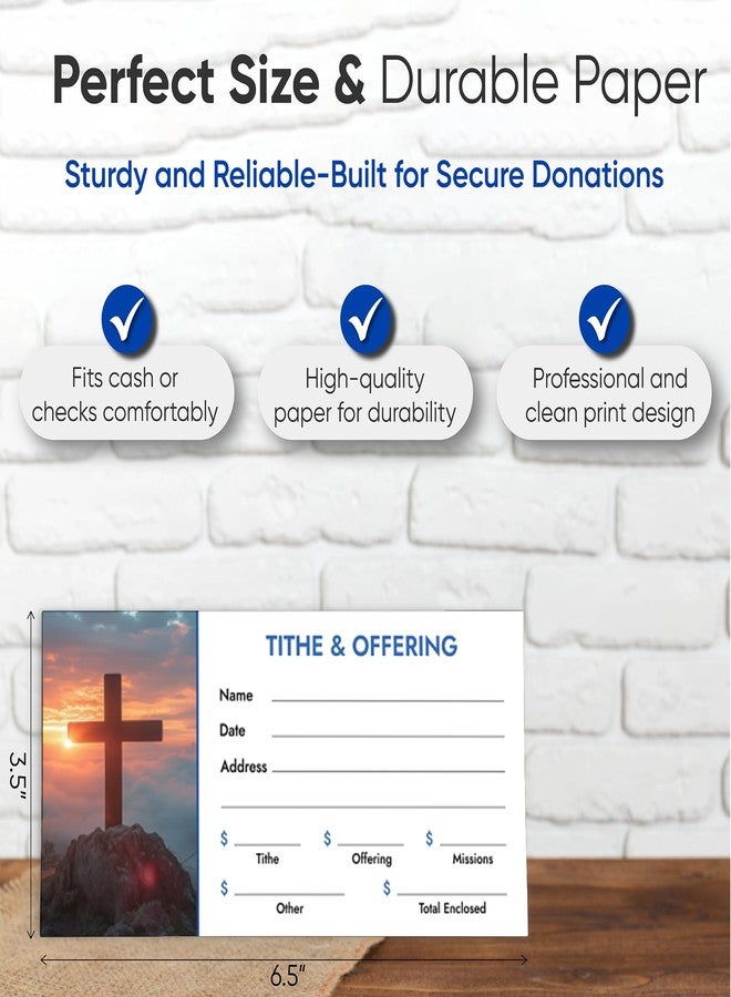 Steadfast Selections Christian Church Tithing Envelopes Self-Seal (500 Pack) - 6.5"x3.5" Offering Envelopes with Pre-Printed Fields for Tithes, Offerings, and Missions (Modern) - Image 4