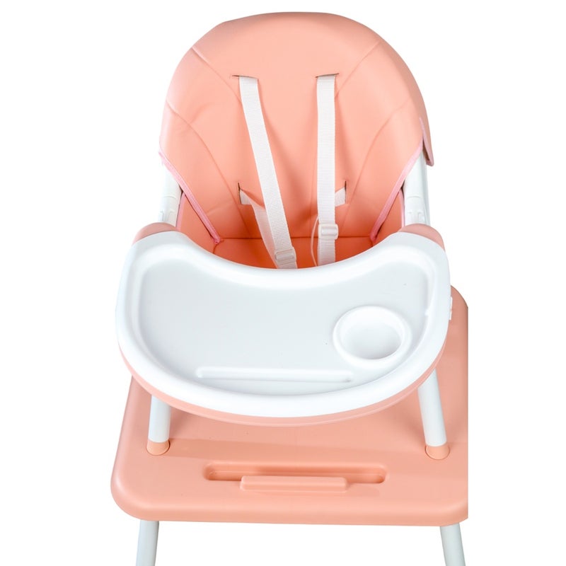 Feeding Dining Leather Chair 2 in 1 with Table Pink - KD-1 - Image 2