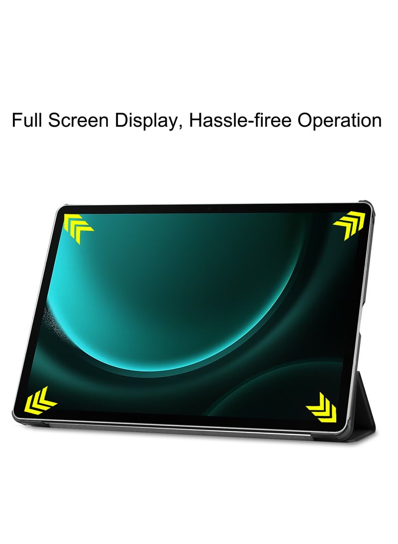 Smart Case Cover with Auto Sleep/Wake for Samsung Galaxy Tab S9 FE Plus 12.4 Inch 2023 (Black)