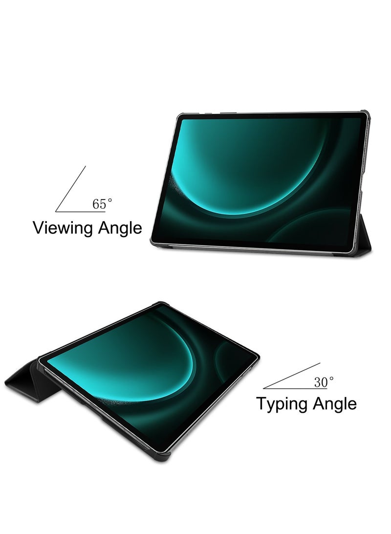 Smart Case Cover with Auto Sleep/Wake for Samsung Galaxy Tab S9 FE Plus 12.4 Inch 2023 (Black)
