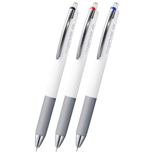 Pentel Floatune retractable rollerball extra fine 0.5mm point pen office color black blue red ink - Image 1