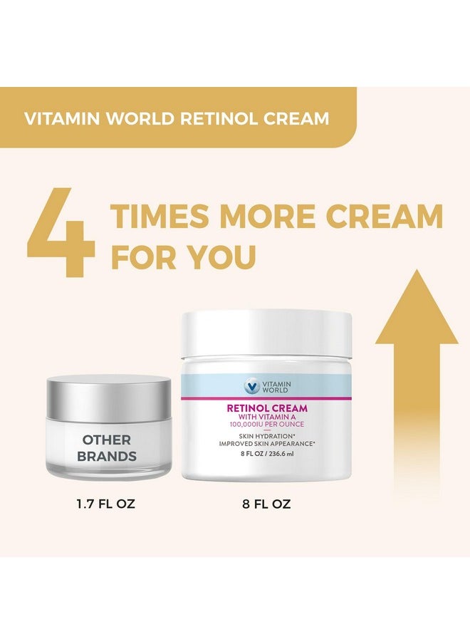 VITAMIN WORLD Vitamin World Retinol Cream 100,000 IU 8 oz., Vitamin A, Face Cream  - Image 4