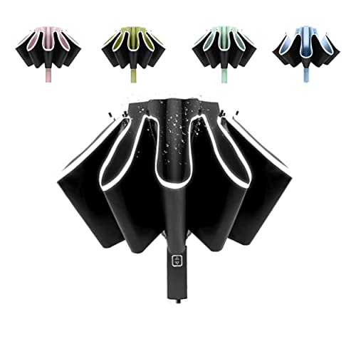 BAODINI Inverted UV Protection Umbrella for Rain and Sun Medium Size 46 inch arc Canopy UPF 50+ Rverse Compact Umbrella Auto Open Close for Travel - Image 1
