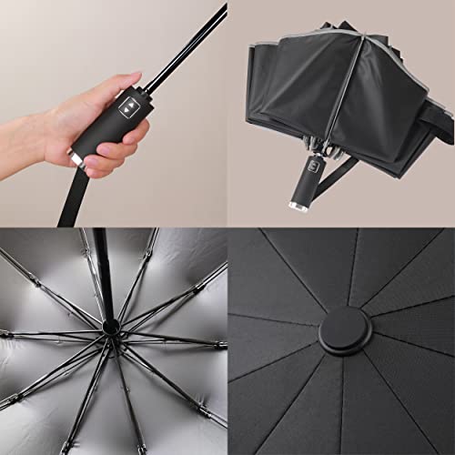 BAODINI Inverted UV Protection Umbrella for Rain and Sun Medium Size 46 inch arc Canopy UPF 50+ Rverse Compact Umbrella Auto Open Close for Travel - Image 5