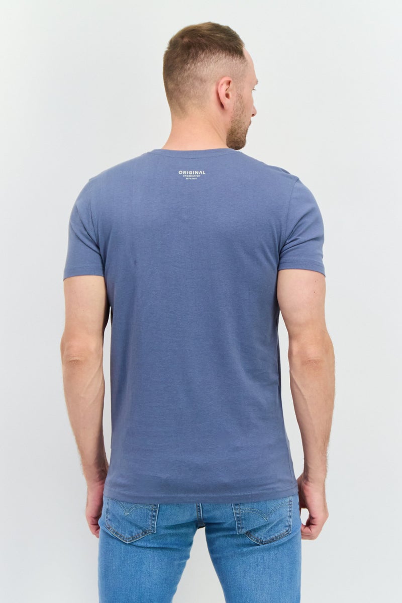 CROSSHATCH Men 7 Piece Crew Neck Short Sleeves Graphic Printed T-Shirt, Navy - Image 5