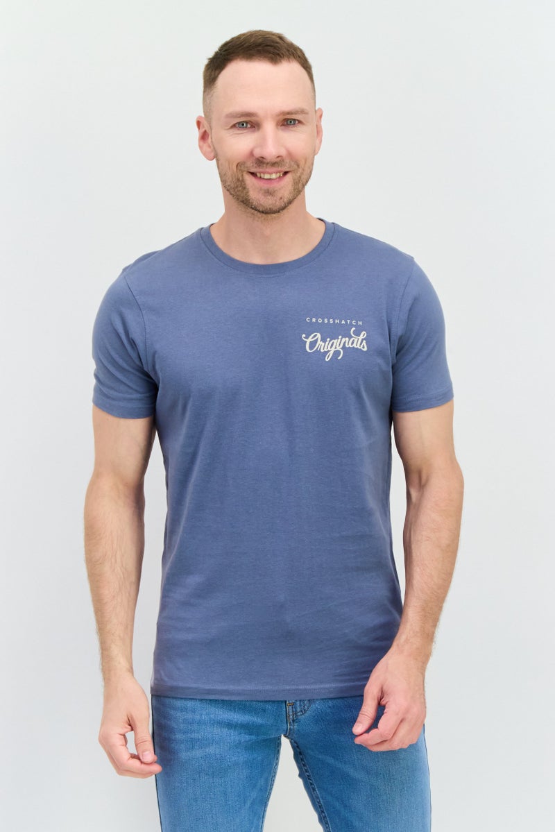 CROSSHATCH Men 7 Piece Crew Neck Short Sleeves Graphic Printed T-Shirt, Navy - Image 4