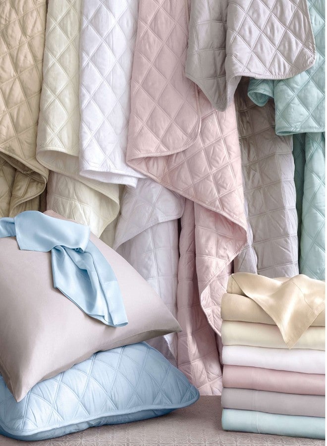 Pine Cone Hill Silken Solid Robin's Egg Blue Pillowcases, Standard Size, Blue Solid Pattern - Image 3