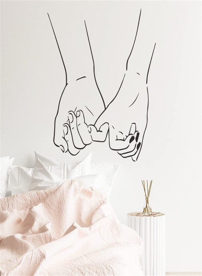 Kiddale Love and Hand in Hand Wall Stickers,Peel and Stick Removable Simple Fashion Black and White Sketch Art Line Drawing Decor Wall Decals for Home Living Room Bedroom Office - Image 2