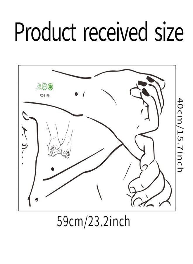 Kiddale Love and Hand in Hand Wall Stickers,Peel and Stick Removable Simple Fashion Black and White Sketch Art Line Drawing Decor Wall Decals for Home Living Room Bedroom Office - Image 5