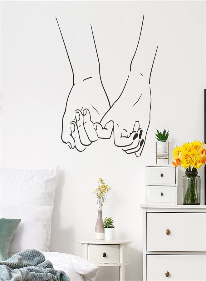 Kiddale Love and Hand in Hand Wall Stickers,Peel and Stick Removable Simple Fashion Black and White Sketch Art Line Drawing Decor Wall Decals for Home Living Room Bedroom Office - Image 4