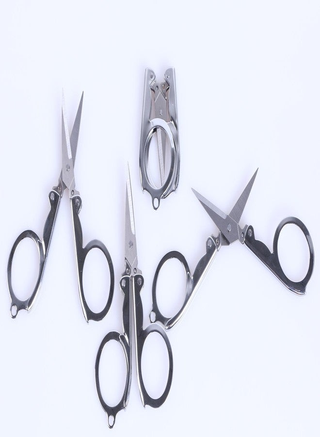 Shapenty Stainless Steel Folding Portable Travel Scissors Foldable Paper String Craft Shred Scissors, 4 Pack - Image 4