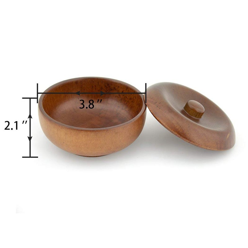 Grandslam Wooden Shaving Bowl with Lid Shaving Soap Bowl for Men Easy to Lather Fits Wet Shaving (Oak Wood) - Image 2