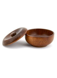 Grandslam Wooden Shaving Bowl with Lid Shaving Soap Bowl for Men Easy to Lather Fits Wet Shaving (Oak Wood)