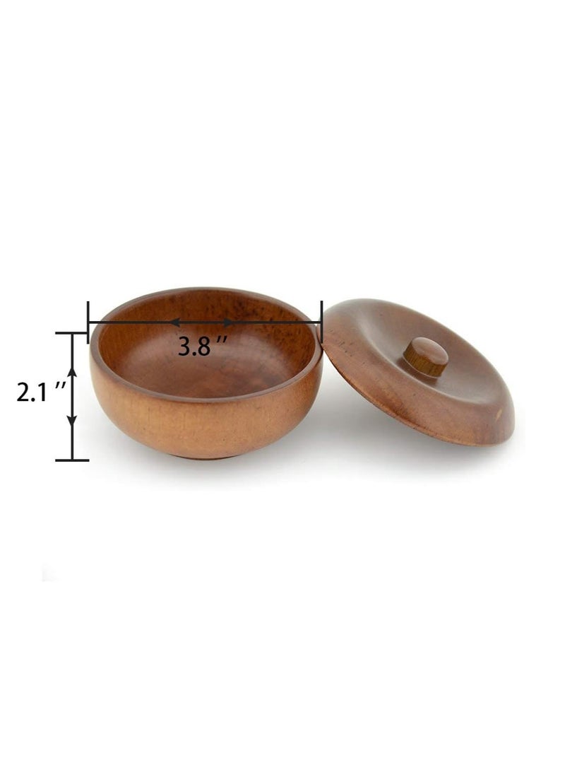 Grandslam - Grandslam Wooden Shaving Bowl with Lid Shaving Soap Bowl for Men Easy to Lather Fits Wet Shaving (Oak Wood) - Image 1