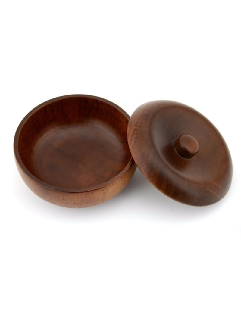 Grandslam - Grandslam Wooden Shaving Bowl with Lid Shaving Soap Bowl for Men Easy to Lather Fits Wet Shaving (Oak Wood) - Image 1