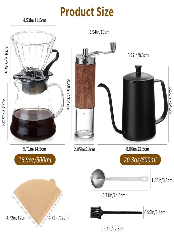 Unbreakable Pour Over Coffee Maker Set – 6-Piece Set with Coffee Maker, Hand Coffee Grinder, Hand Drip Kettle, V60 Filters (40 Sheets), and Measuring Spoon – Perfect for Home Brewing and Travel - Image 5