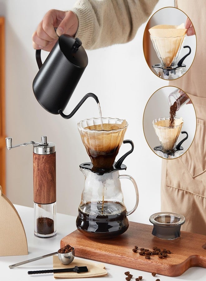 Unbreakable Pour Over Coffee Maker Set – 6-Piece Set with Coffee Maker, Hand Coffee Grinder, Hand Drip Kettle, V60 Filters (40 Sheets), and Measuring Spoon – Perfect for Home Brewing and Travel - Image 4