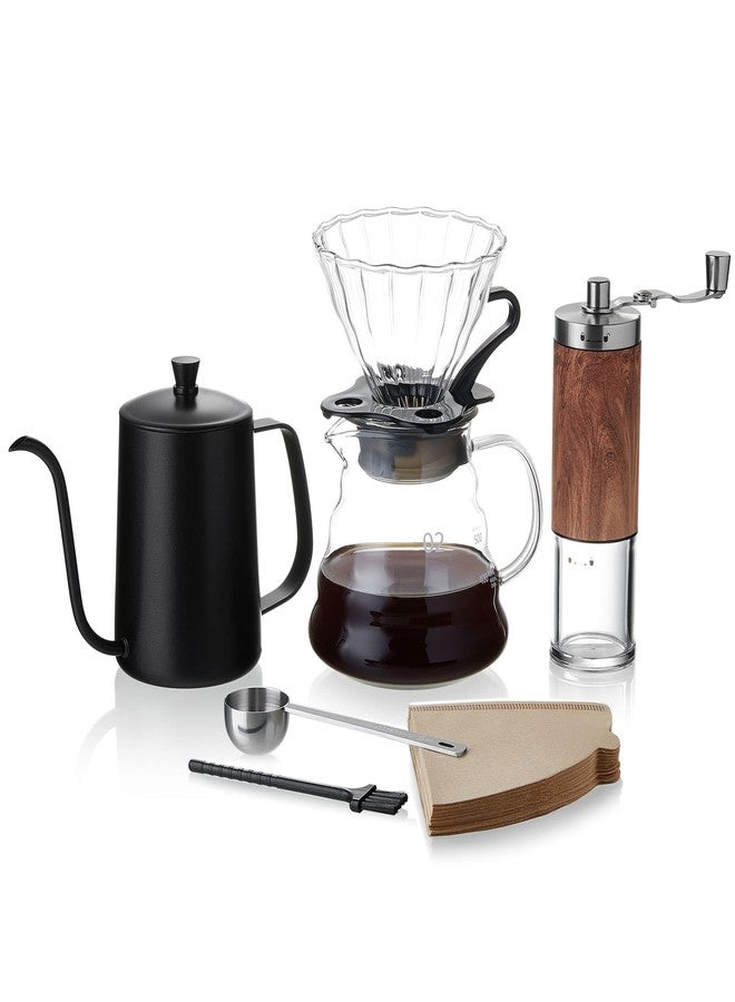 Unbreakable Pour Over Coffee Maker Set – 6-Piece Set with Coffee Maker, Hand Coffee Grinder, Hand Drip Kettle, V60 Filters (40 Sheets), and Measuring Spoon – Perfect for Home Brewing and Travel - Image 1