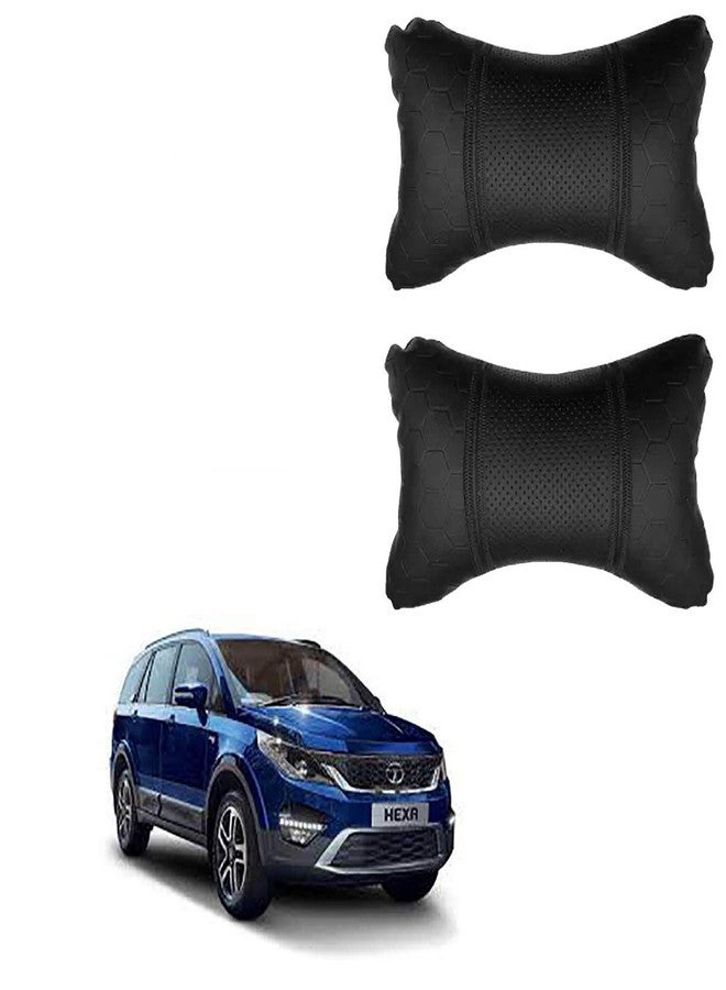 Adroitz Black Football Design Car Neck Rest Cushion with Adjustable Straps_441 - Image 1