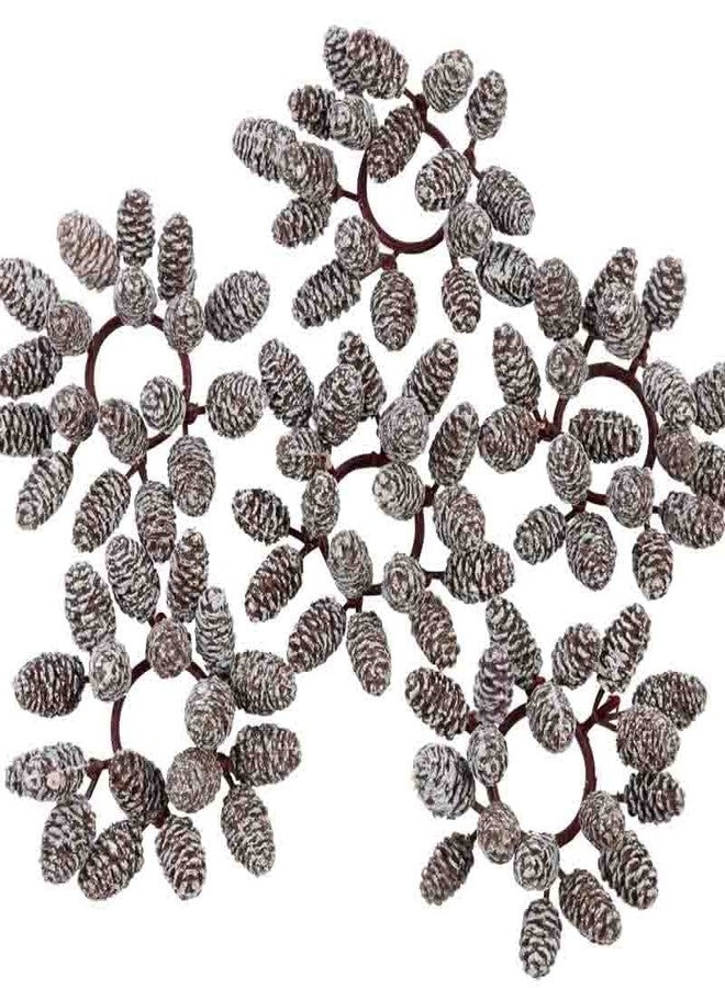 Factory Direct Craft Set of 6 Artificial Pinecone Candle Rings - Image 4