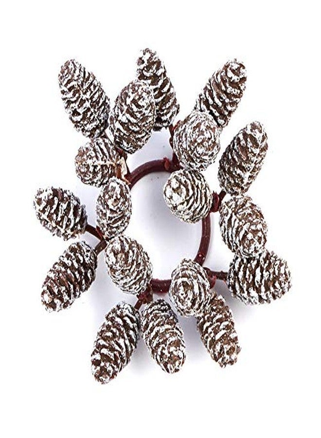 Factory Direct Craft Set of 6 Artificial Pinecone Candle Rings - Image 5