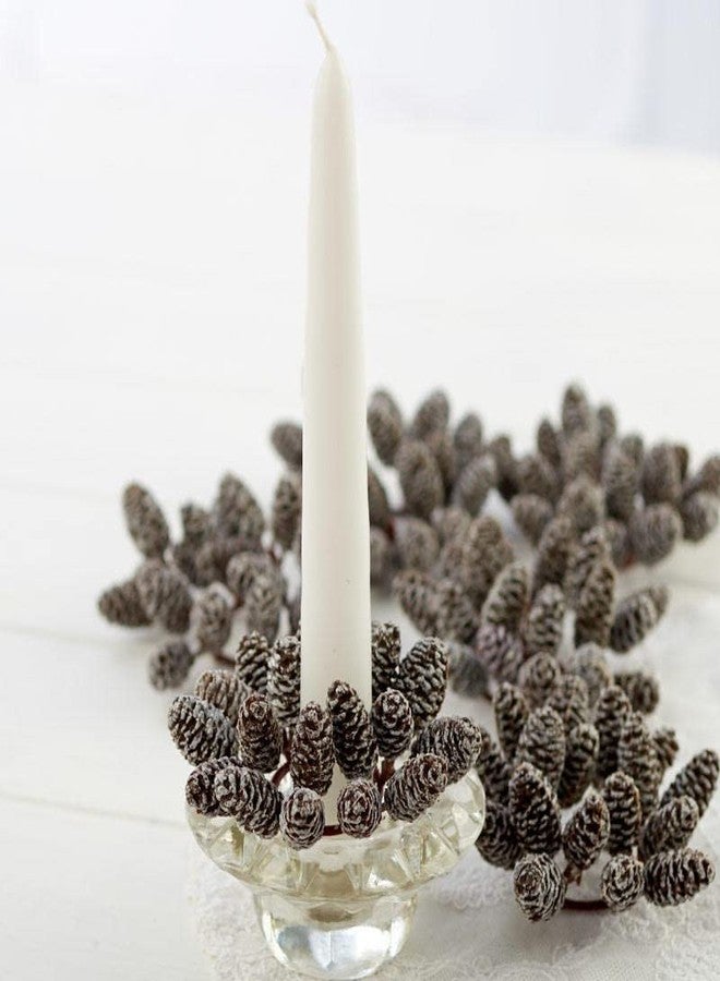 Factory Direct Craft Set of 6 Artificial Pinecone Candle Rings - Image 2