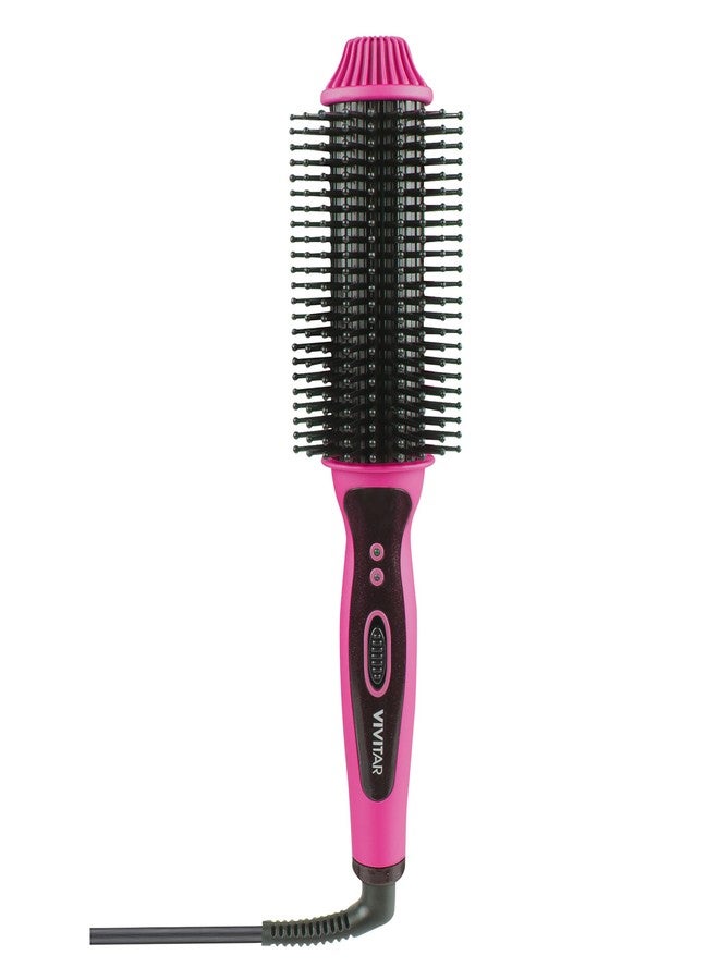 Vivitar Ceramic Straightening/Curling Hair Brush, Pink (PG-7250-PNK)