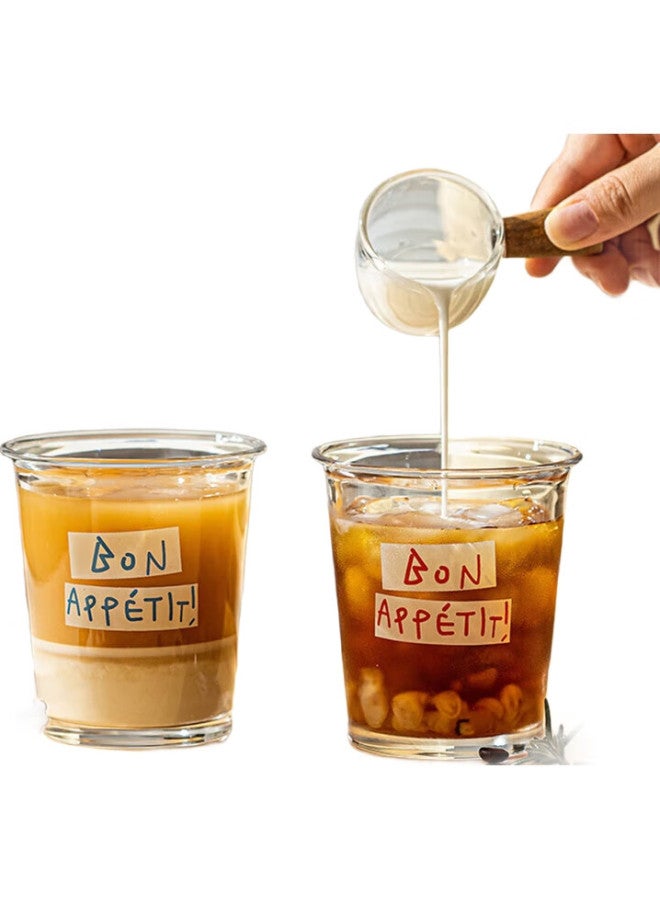 Pinyu Glass Coffee Cup, Instagram-Style Water Cup, Home Use Milk Oatmeal Drink Milk Tea Cup, Ice Americano Dirty Latte Cup - Image 1