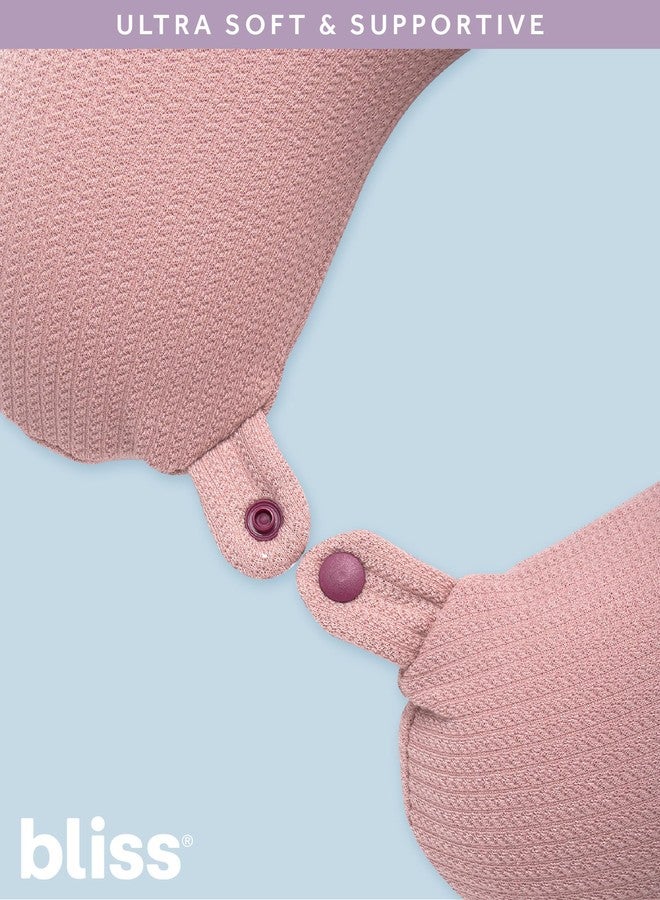 Bliss Neck Pillow - Lightweight U Shaped High Density Memory Foam Travel Neck Pillow with Snap Closure for Travelling, Size One Size, Pink Sweater Knit - Image 5