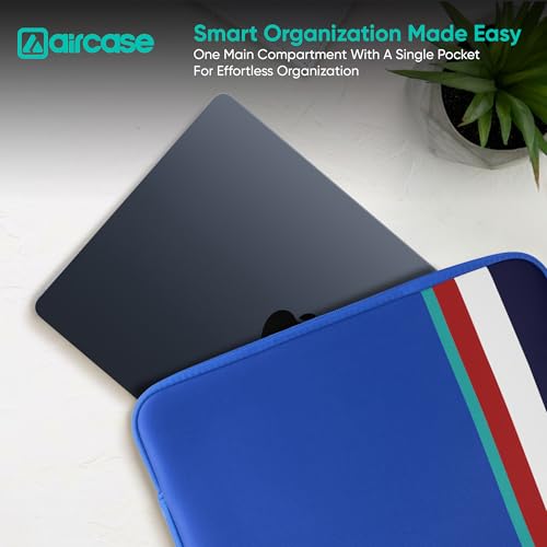 AirCase Protective Laptop Bag Sleeve fits Upto 13.3" Laptop/MacBook Pro/Air M1/M2, Wrinkle Free, Padded, Water Resistant Light Neoprene case Cover Pouch, for Men & Women,Royal Blue-6 Months Warranty - Image 3