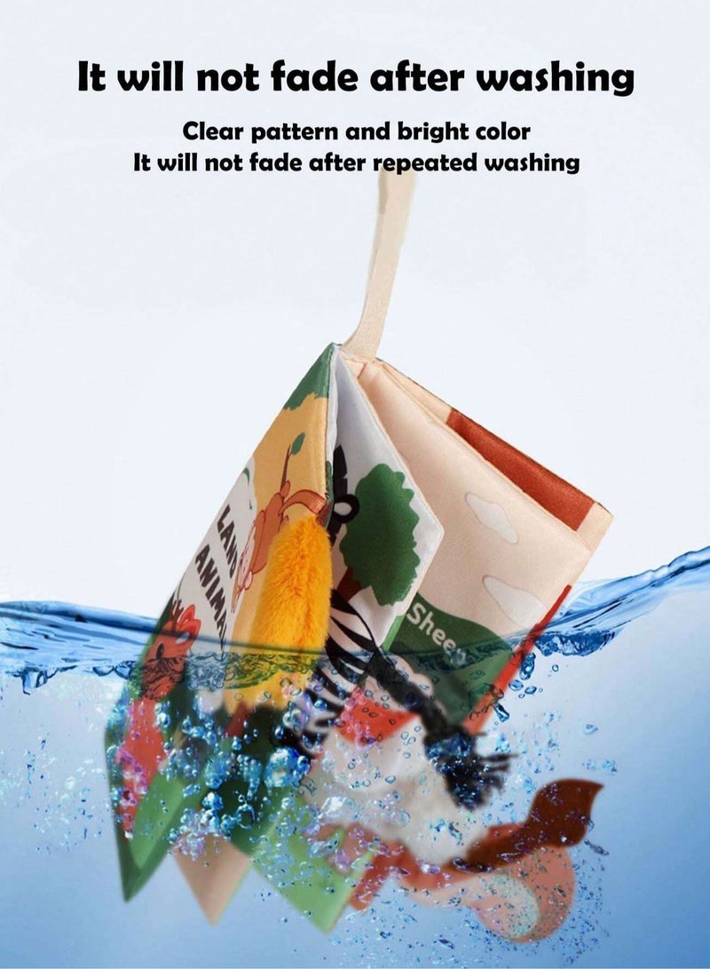 بيبي لاند كتب قماشي للاطفال ، كتاب قماشي ناعم غير سام وقابل للغسل، تصميم قابل للتعليق للتعليم المبكر للرضع وحديثي الولادة والاطفال الصغار - Image 5