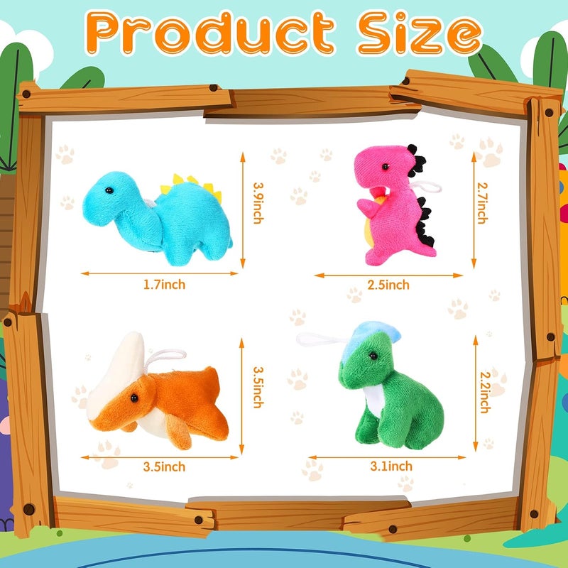 Aoriher 20 Pack Plush Mini Dinosaur Stuffed Animals - Cute Dino Keychains for Kids - Image 2