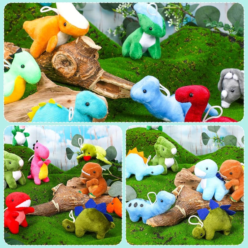 Aoriher 20 Pack Plush Mini Dinosaur Stuffed Animals - Cute Dino Keychains for Kids - Image 4