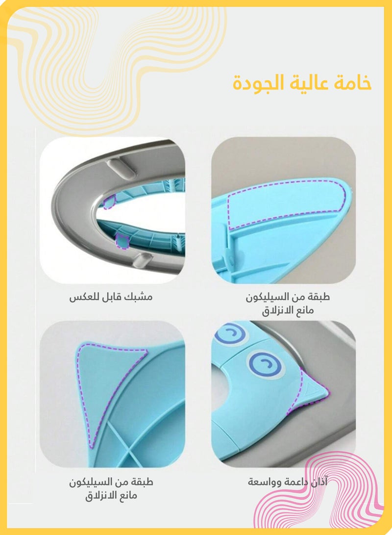 She&Little Foldable Kids Toilet Training Seat, Non-slip Portable Toddler Potty Seat with 6 Anti-slip Pads and Storage Bag (Blue Owl Design) - Image 2